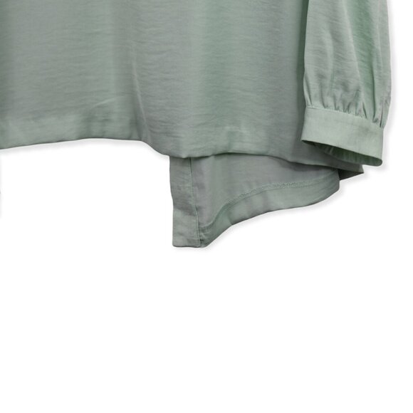 Alfani Blouse 1X Womens Mint Green V Neck Button Down Long Sleeve Polyester - Picture 10 of 10